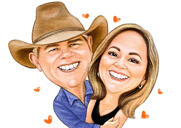 Couple Caricature from Photos for Anniversary Gift