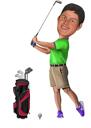 Ganzkörper-Golfer-Cartoon-Zeichnung