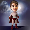 Personalisierte Superhelden-Karikatur Ihres Kindes von Fotos