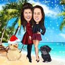 Tropical Christmas Card Caricature