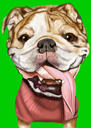 Bulldog ritratto da cartone animato