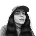 Retrato realista en blanco y negro a partir de una foto