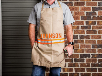 15. Personalized Tan Firefighter Apron-0