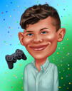 Gamer Caricature from Photos for Custom Gift