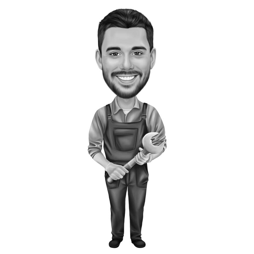 Mechanic Caricature Auto Mechanic Cartoon