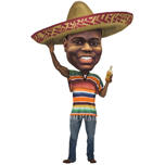 Mexican Man Celebration Caricature Drawing