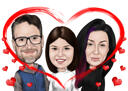 Valentinstag+Paar+Karikatur+im+Herzen