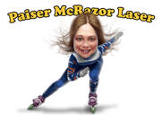 Person on Skate Caricature with One Color Background for Ice Skating Lovers
