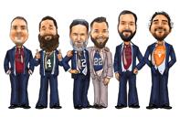 Groomsmen rebib superkangelase logo karikatuuri
