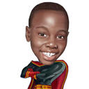 Karikatura superhrdinského dítěte z fotografií