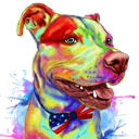 Koiran jousi karikatyyri muotokuva akvarellityyliin henkilökohtaisista valokuvista