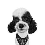 Black and White Poodle Cartoon