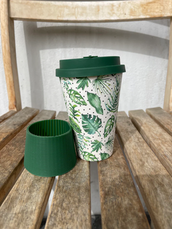 8. Coffret cadeau de tasse de voyage à feuillage de jungle tropicale Monstera Houseplant-0