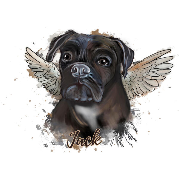Aquarell Memorial Boxer Portrait von Ihrem Foto