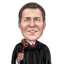 Caricatura colorata del giudice