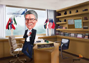 Caricature pleine de couleur pour les amateurs de vin