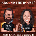 Caricatură de copertă podcast cuplu