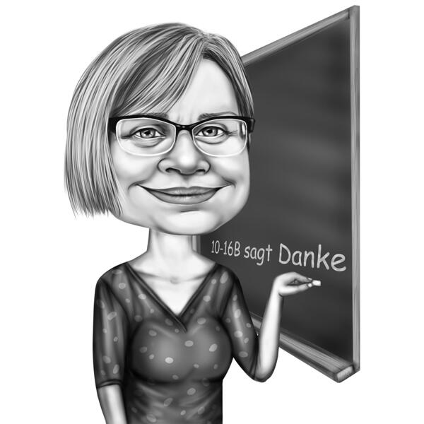 Funny Professions Caricature Drawing in Black and White Style
