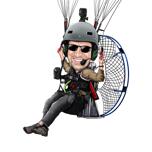 Özel Skydiver Hediyesi için Fotoğraflardan Tam Vücut Paraşütçü Jumper Karikatürü