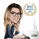 Custom Best Employee of the Year Caricature from Photo