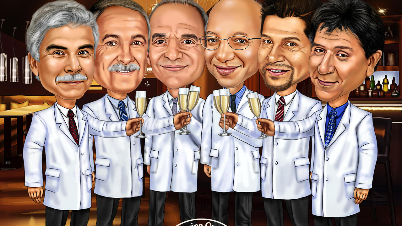 Caricatura medico desenho digital