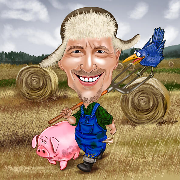 caricatura de granja