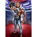 Boxer Ring Kingi karikatuur