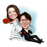 Funny Bride and Groom Caricature