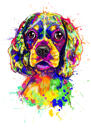 Retrato de perro de aguas de acuarela arco iris de la foto