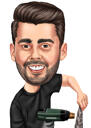 Labor Day Caricature with Custom Background
