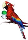 Kresba karikatury papouška na zakázku