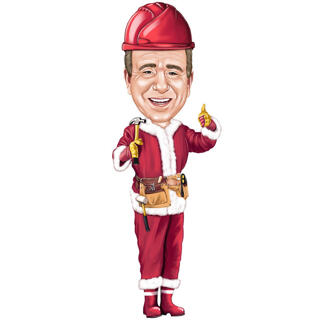 Christmas Caricature from Photos in Santa's Costume