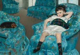 8. "فتاة صغيرة على كرسي أزرق" (1878) لماري كاسات-0