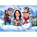Custom Family Christmas Caricature from Photo