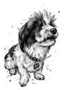Full Body Dog Portrait: Charcoal Style