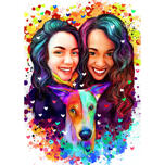 Two Persons with Pet in Hearts