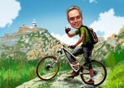 Desen animat bărbat pe bicicletă