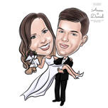 Svatební karikatura pro uložení dat karty