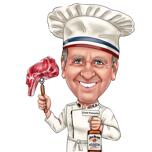 Custom Chef Caricature Drawing