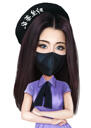 Person Wearing Face Mask Cartoon Caricature in Color Style from Photo