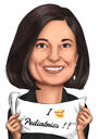 Benutzerdefinierte Person Cartoon Karikatur mit Schild