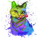 Retrato de mascota en acuarela dibujado a mano a partir de una foto