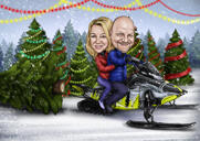 Custom Winter Ski Christmas Caricature