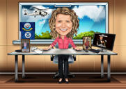 Custom Accounting Caricature in Color Style with Background