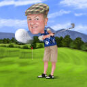 Golf Cartoon aangepaste tekening