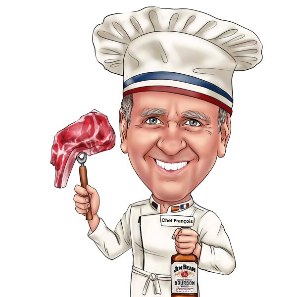 Custom Chef Caricature Drawing