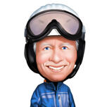Snowboarder Caricature from Photo in Color Style
