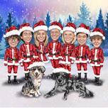 Christmas Santa Cartoon Portrait Corporate Gift