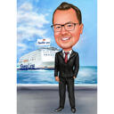 Custom Full Body Commercial Traveler Caricature from Photos