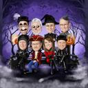 Caricatura de grupo de Halloween a partir de fotos